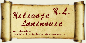 Milivoje Laninović vizit kartica